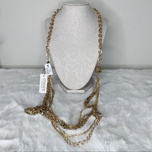 New Chico’s Stella Convertible Gold Necklace